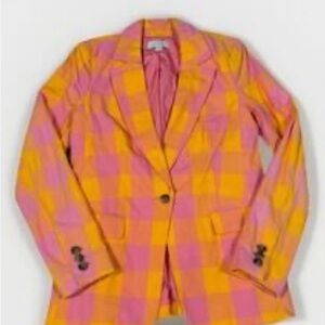 FP Movement by Free People Pink and Yellow Checkered Blazer